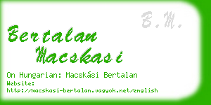 bertalan macskasi business card